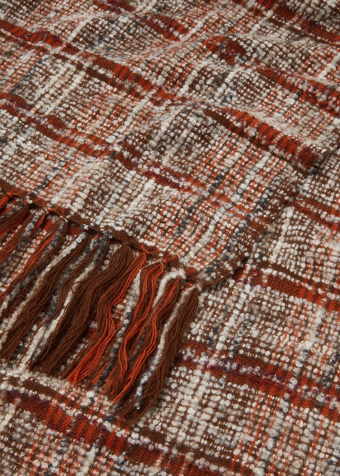 CHECK BOUCLE' SCARF CASH SILK_FAQ0483_F7H7_NR_2