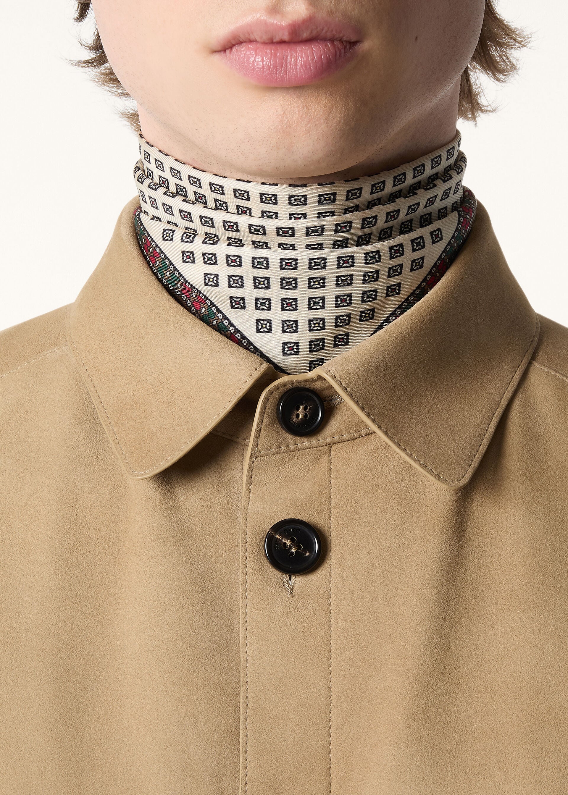 LORO PIANA CHACO BORDER FOULARD 41 SILK TWILL