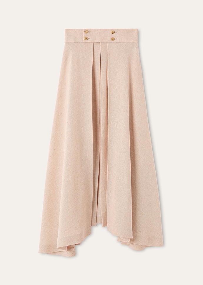 PETRA SKIRT SUMMER LINEN CREPE NATTE'_FAQ0663_30KR_1