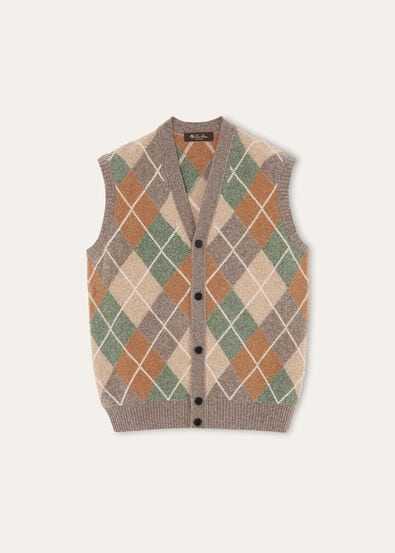 DRUMOAK ARGYLE VEST SWEATER WOOL GG 12
