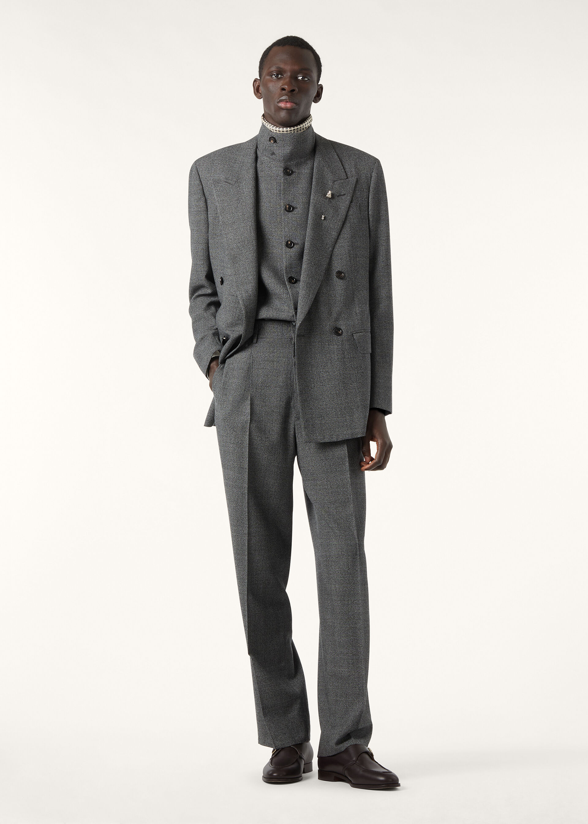BUXTON TROUSERS WOOL PRINCE WALES MOULINE'