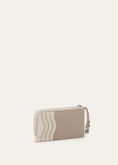 EXTRA ZIPPOUCH WTH CARDHOLDER LINEN CALF
