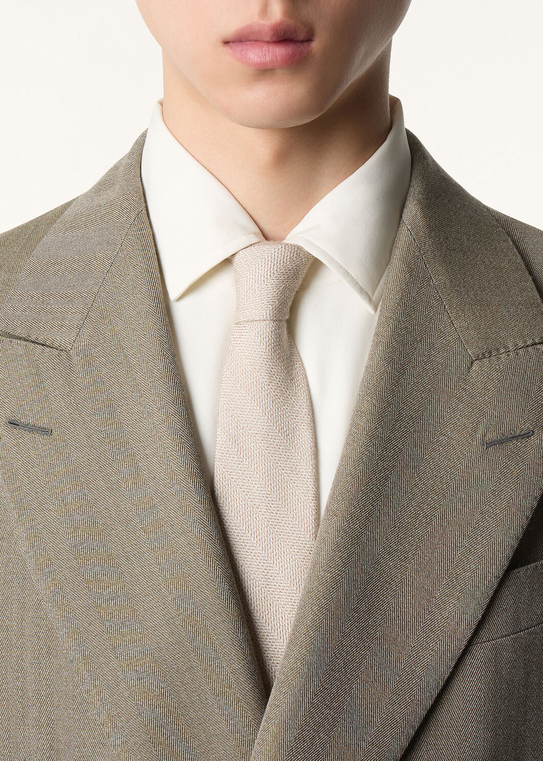 YALE TIE 8 DIAGONAL CHEVRON SILK CASH