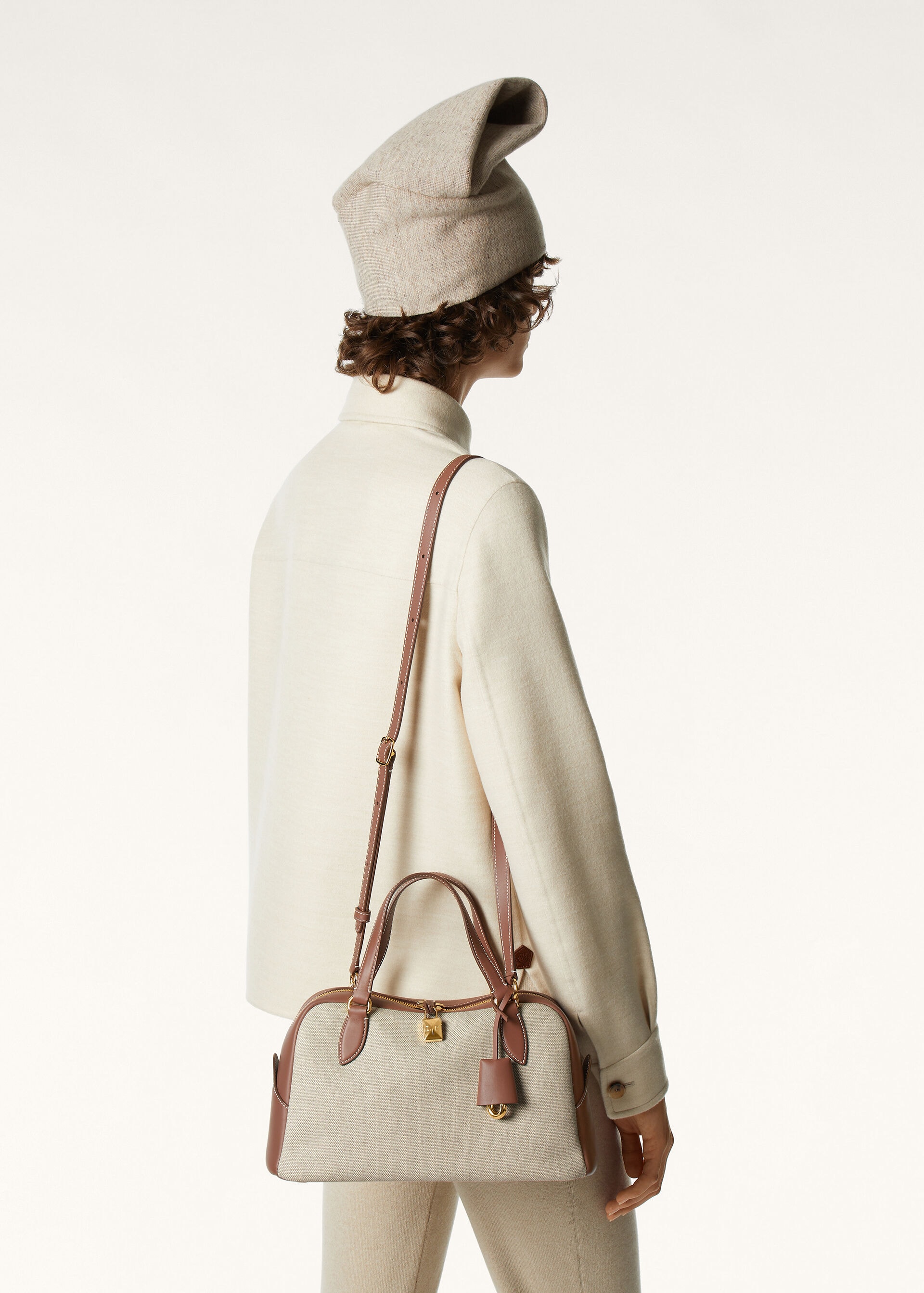 NEEDLE SMALL NATURAL CANVAS/ROUNDED LEATHER