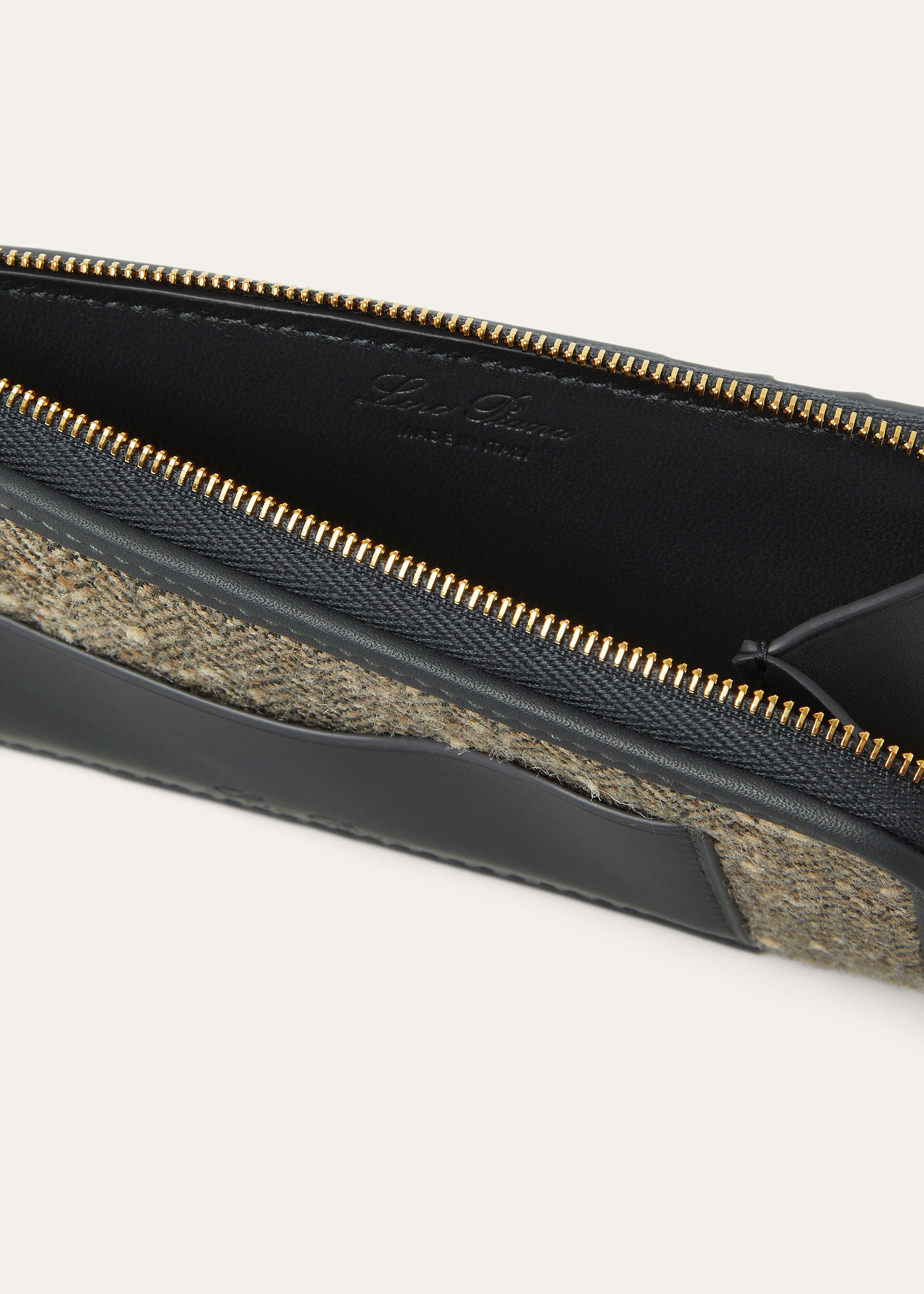 EXTRA ZIPPOUCH W/CARDHOLDER WOOL LNN SLK TWD/RDD L
