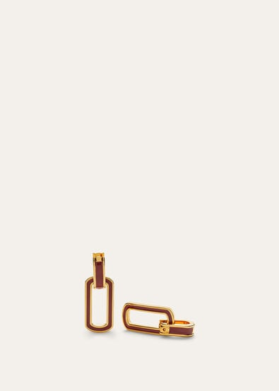 LINK CHAIN EARRINGS WITH ENAMEL