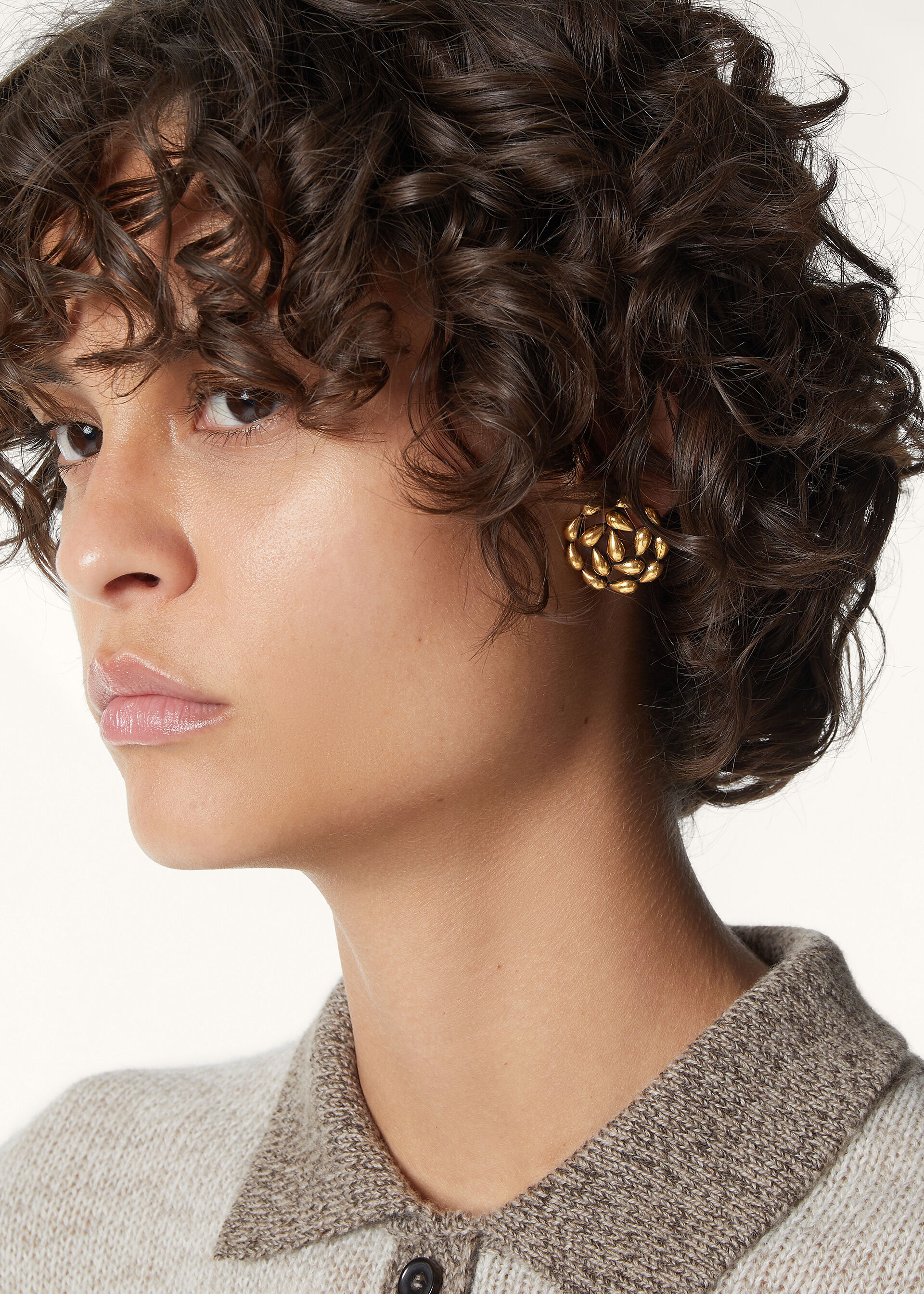 DROPLET FLOWERS EARRINGS BRASS