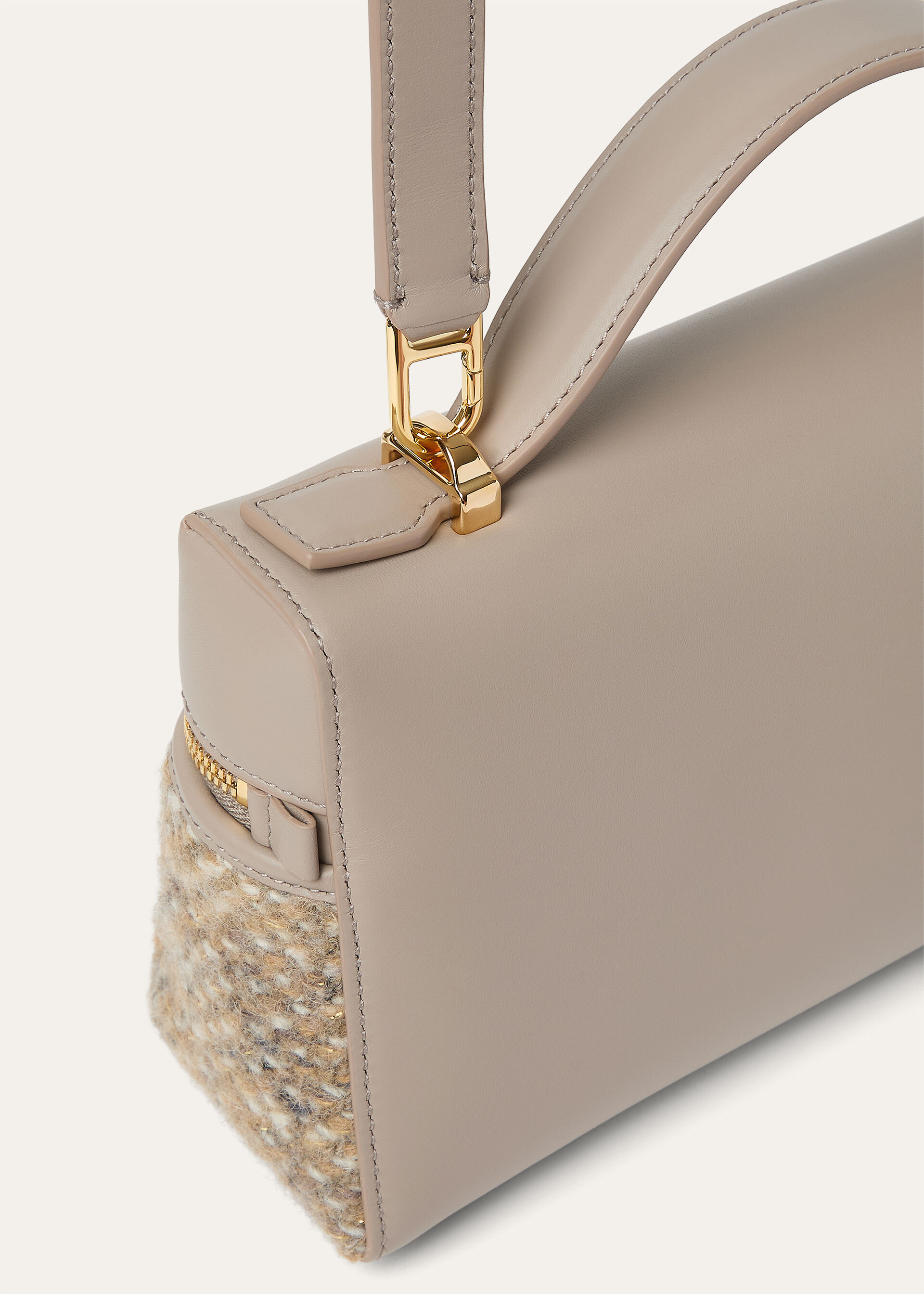 EXTRA BAG L23 TWEED LUREX/ROUNDED LEATHER