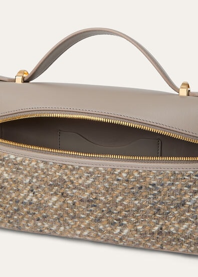 EXTRA BAG L23 TWEED LUREX/ROUNDED LEATHER