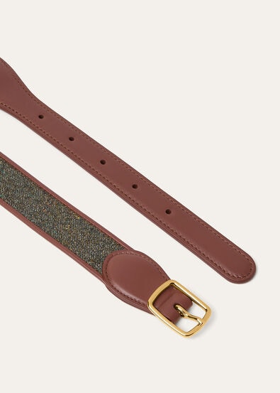 BINDING BELT CASH TWEED/ROUNDED LEATHER