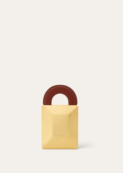 LUCCHETTO CHARM BOOKEND BRASS & LEATHER