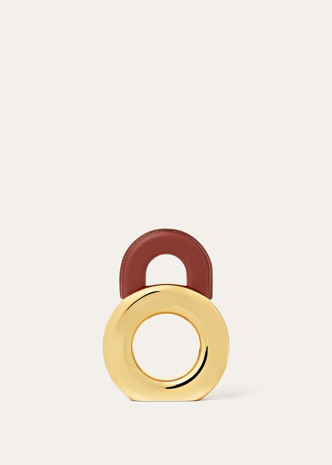 GHIERA CHARM BOOKEND BRASS & LEATHER