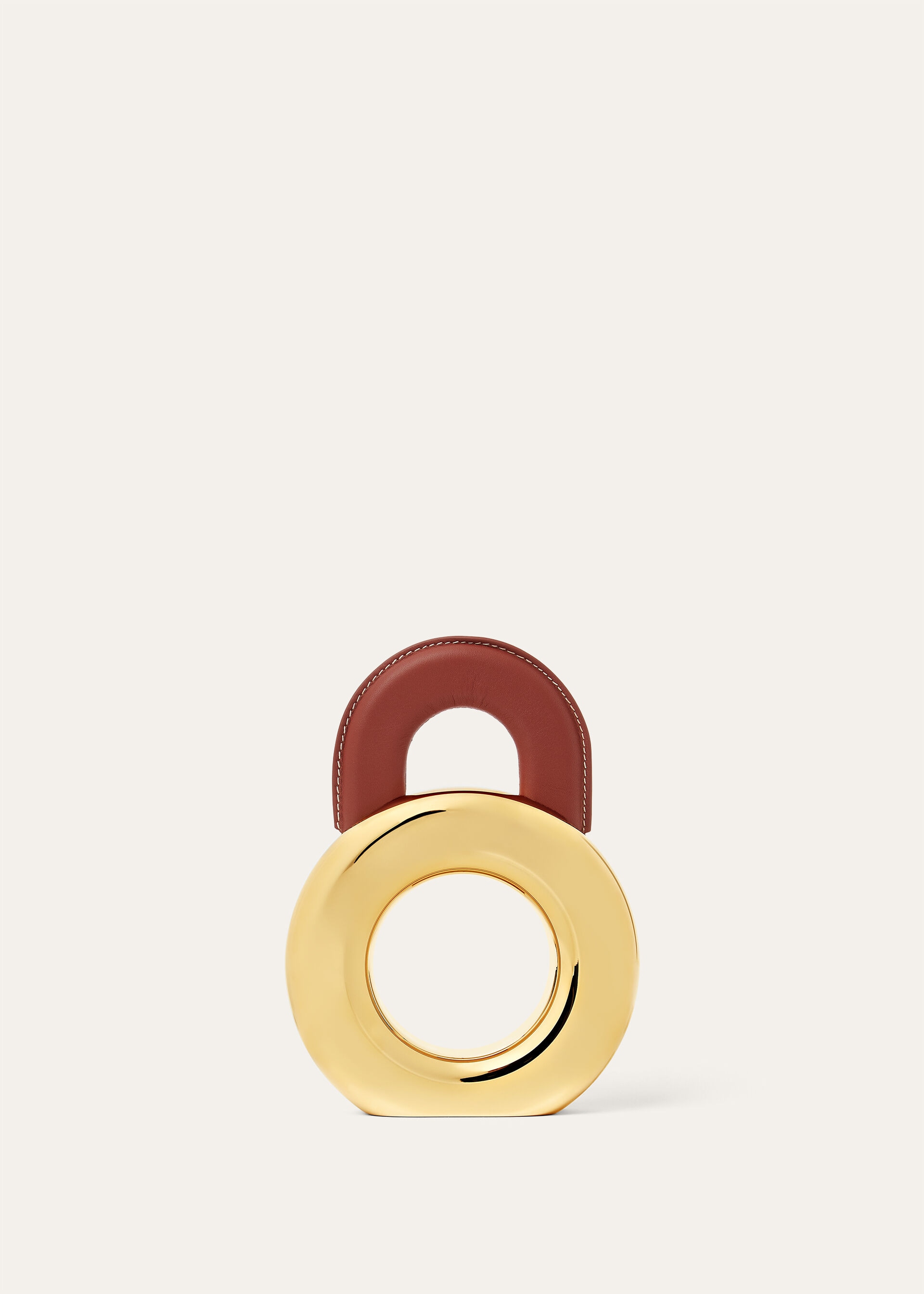 GHIERA CHARM BOOKEND BRASS & LEATHER