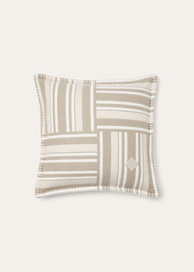 SQUARE CUSHION WOVEN STRIPE INTARSIA CASH