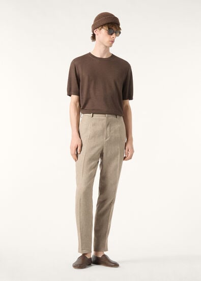 CHESTNUT SS CREWNECK SWEATER CASH BLEND GG 18