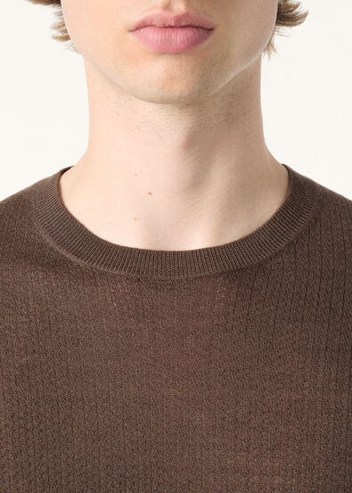 CHESTNUT SS CREWNECK SWEATER CASH BLEND GG 18