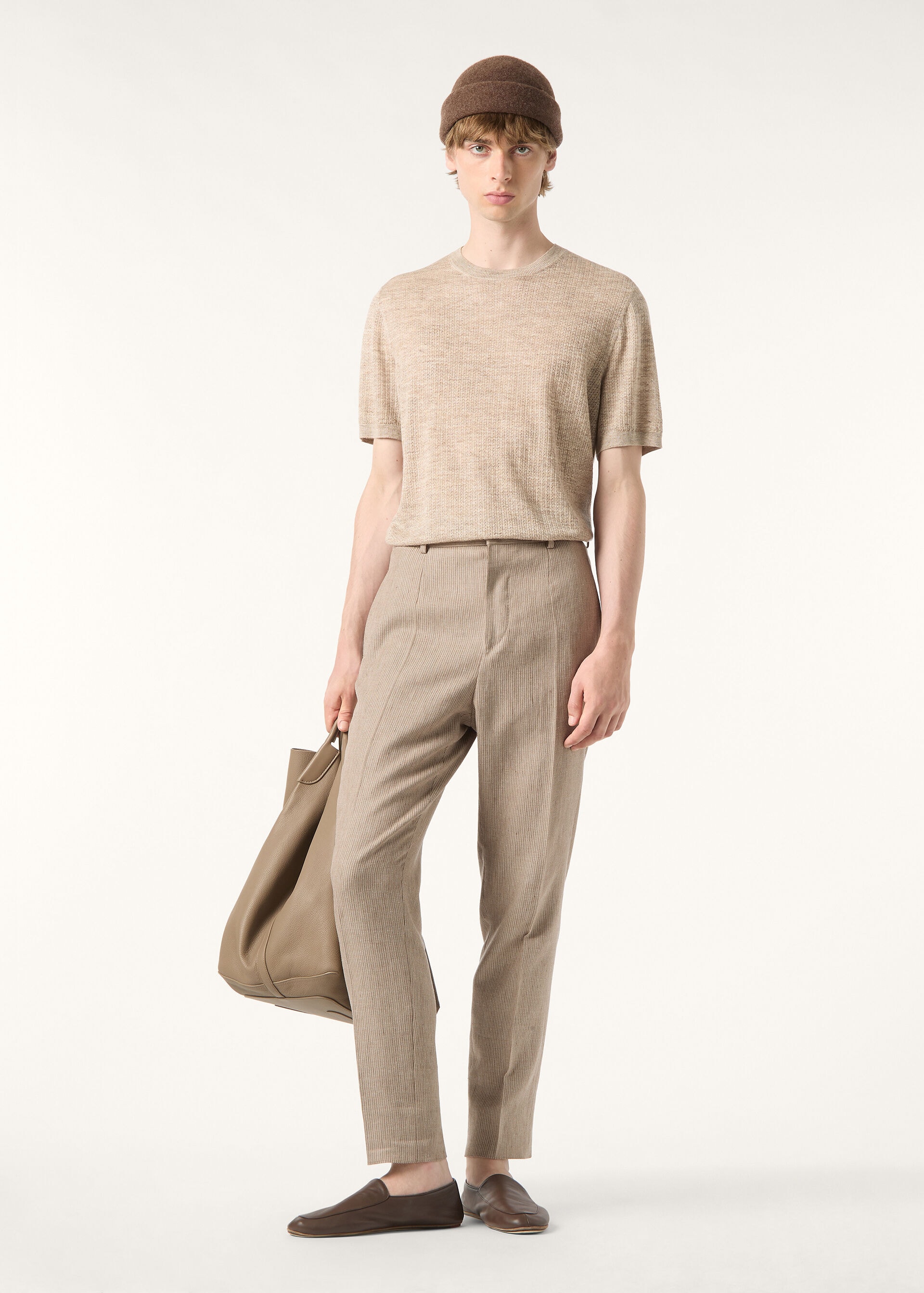 CHESTNUT SS CREWNECK SWEATER CASH BLEND GG 18