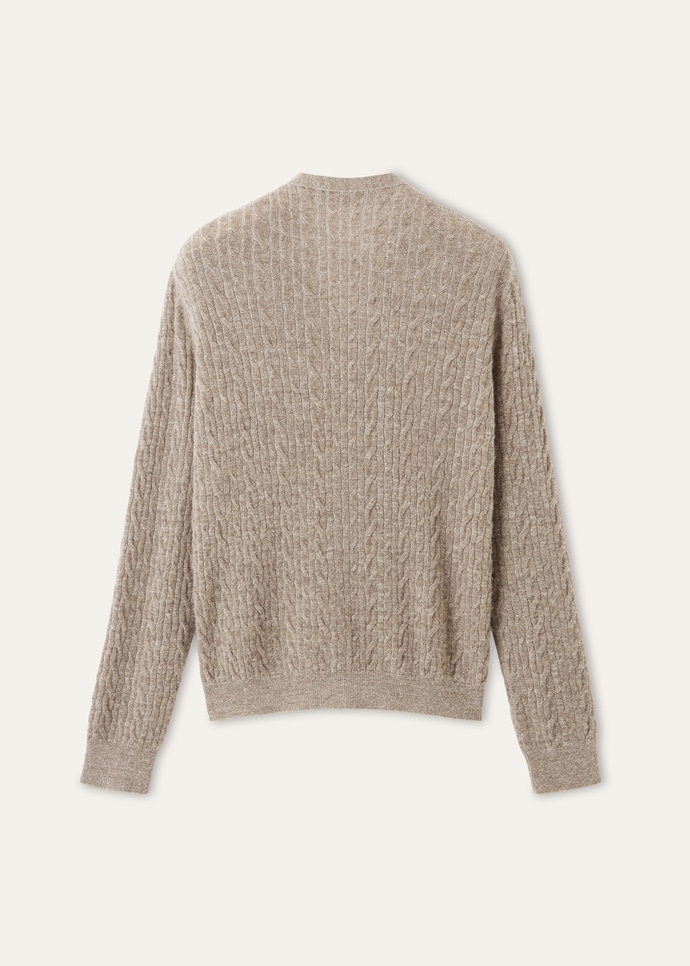 WALNUT CARDIGAN SWEATER WOOL SILK GG 12_FAQ4542_B5WI_6