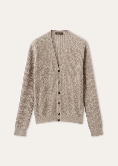 WALNUT CARDIGAN SWEATER WOOL SILK GG 12