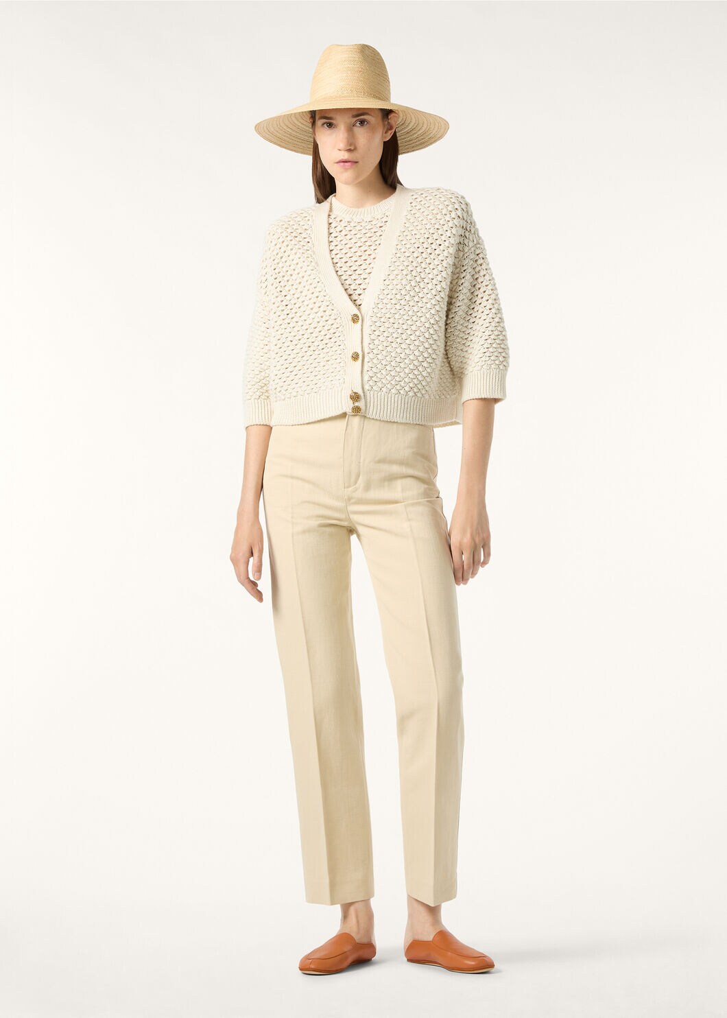 GINKO CARDIGAN SWEATER LINEN CASH SILK GG 5