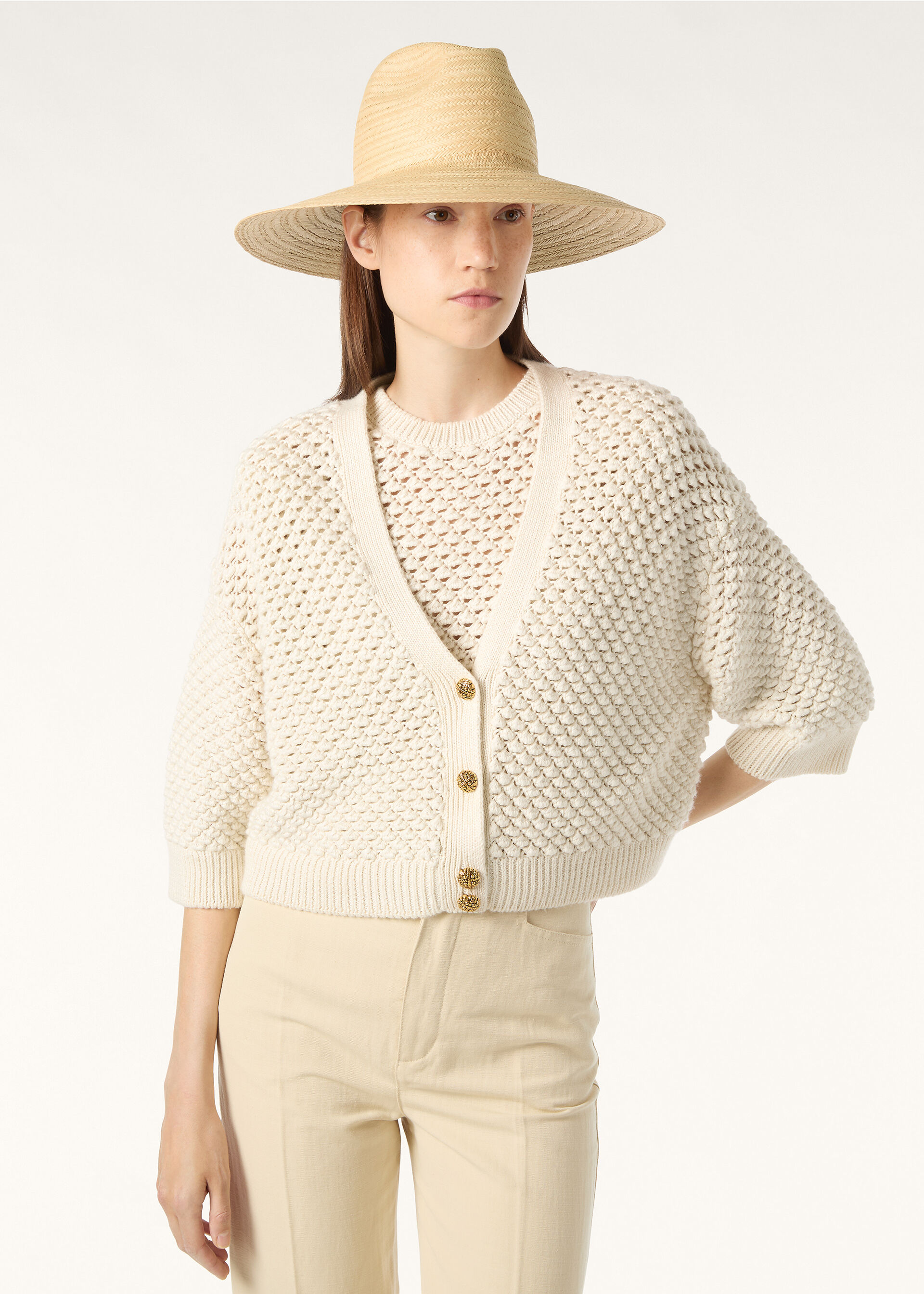 GINKO CARDIGAN SWEATER LINEN CASH SILK GG 5