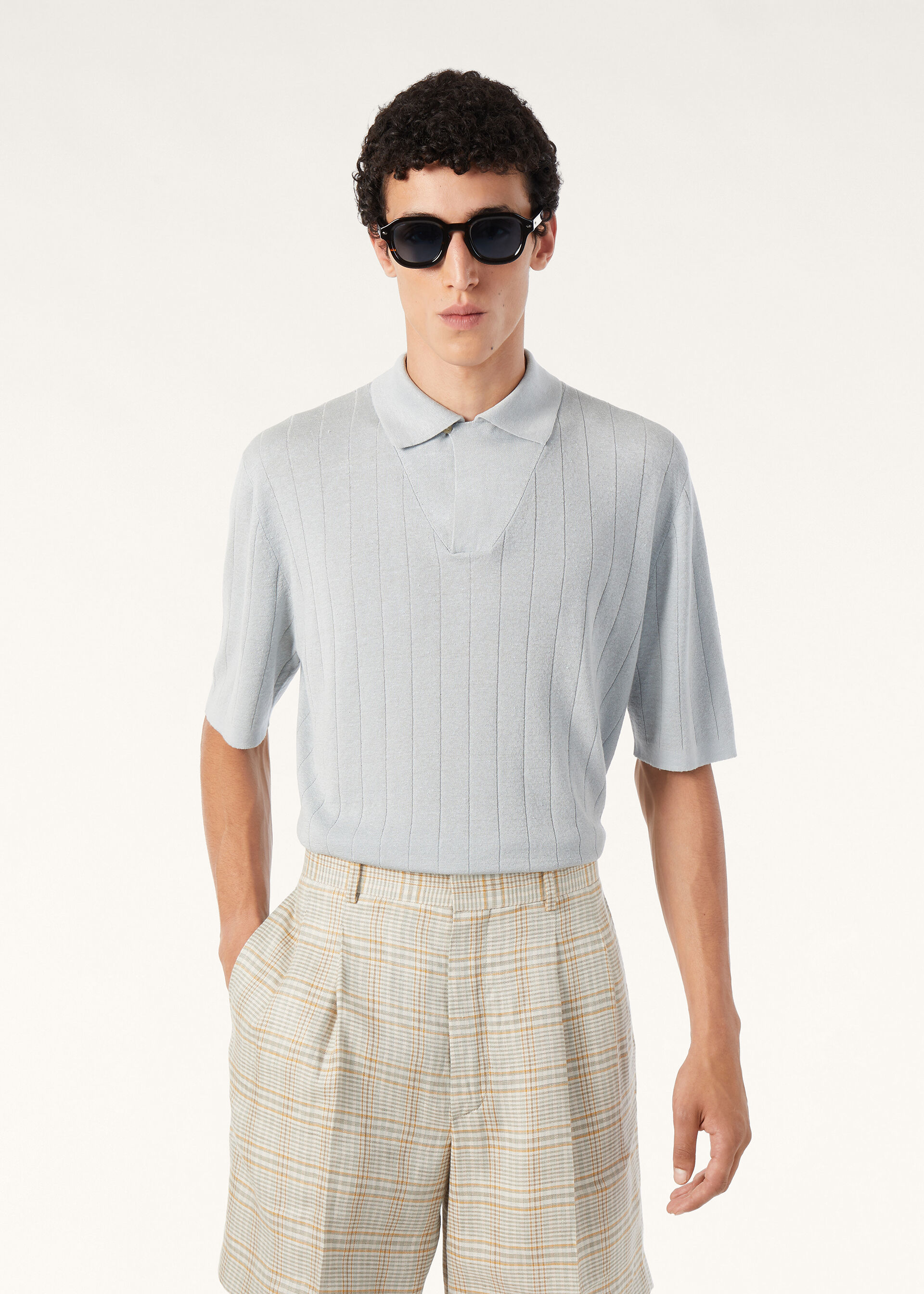 TAMARIND SS POLO OPEN LINEN SILK GG 18