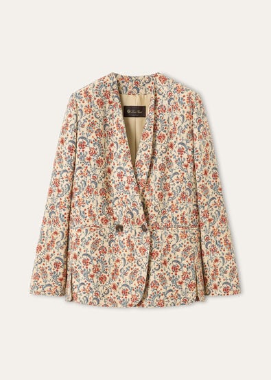 MEGEVE DB JACKET JASMINE BLOOM LINEN