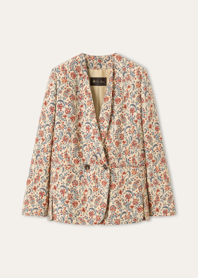 MEGEVE DB JACKET JASMINE BLOOM LINEN_FAQ5823_T1X0_5