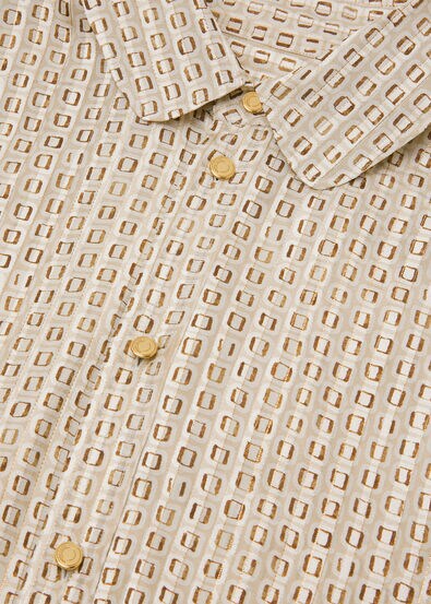THEA PENNY COLLAR SHIRT GOLDEN MOSAIQUE SILK LAME'