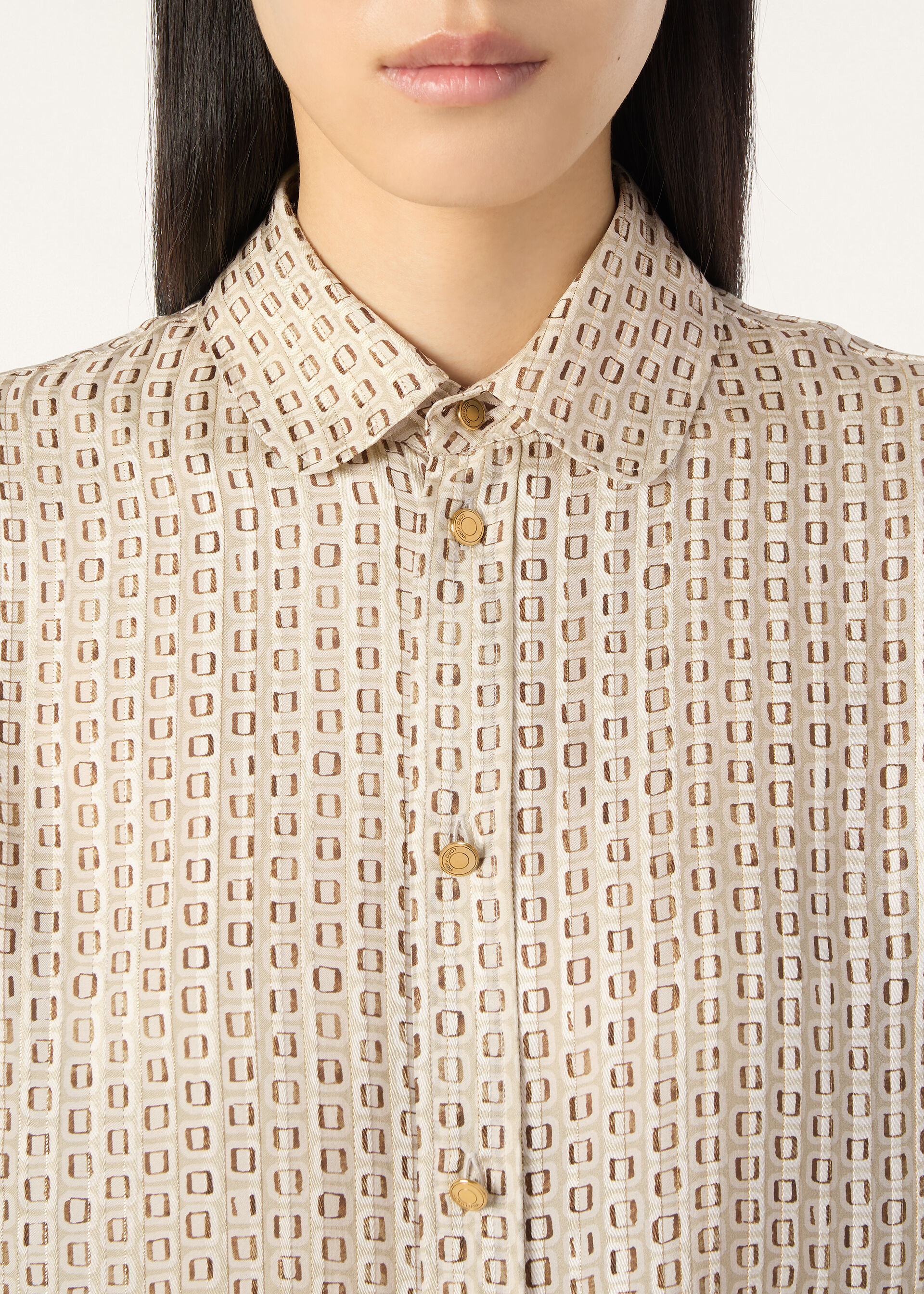 THEA PENNY COLLAR SHIRT GOLDEN MOSAIQUE SILK LAME'