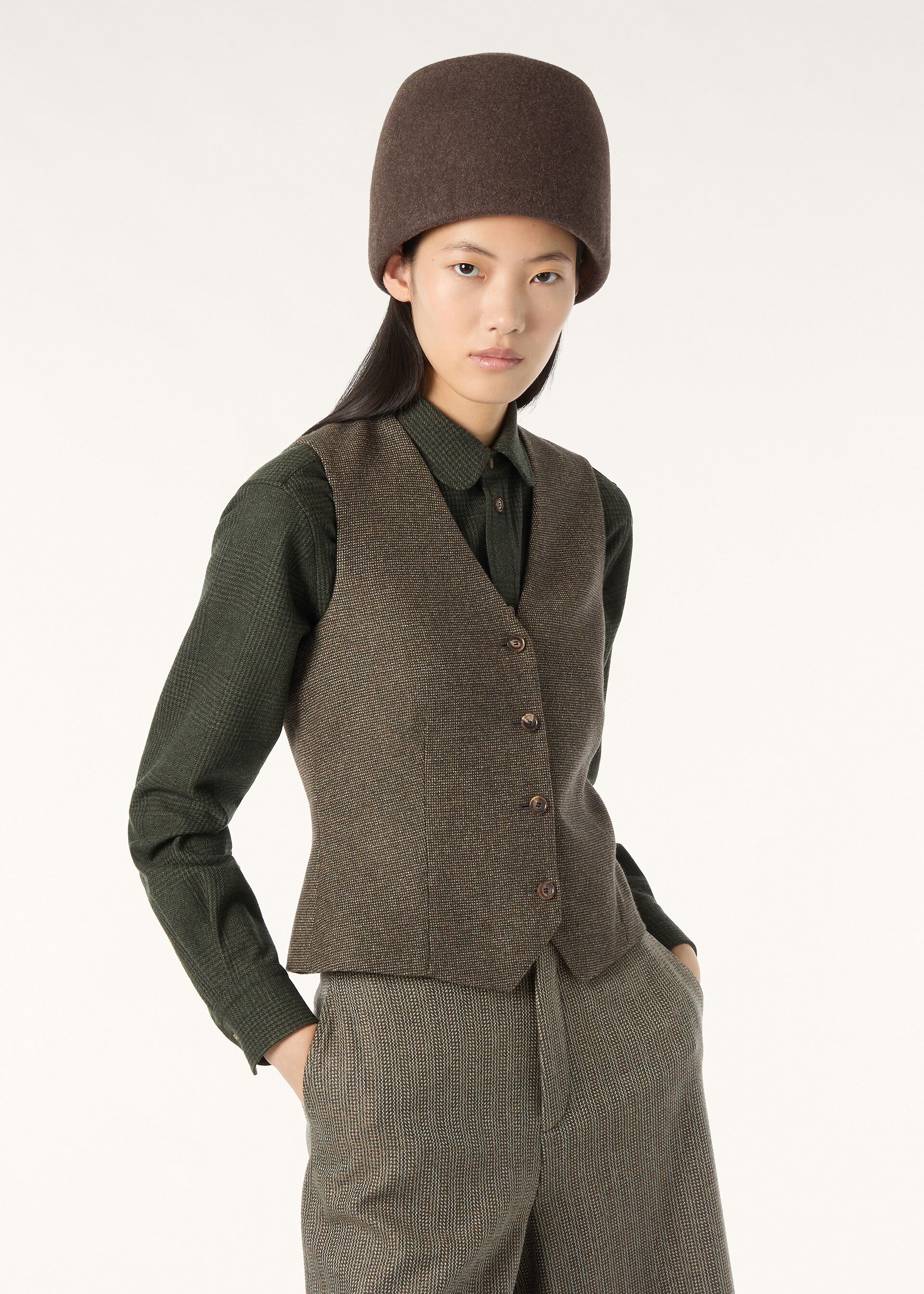 AYAS VEST ARCHIVE WISH CASH FLANNEL