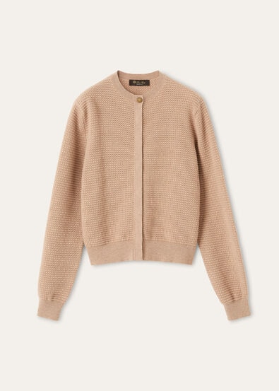 MONOCHROME JACQUARD CARDIGAN SW. CASH COTTON GG 14