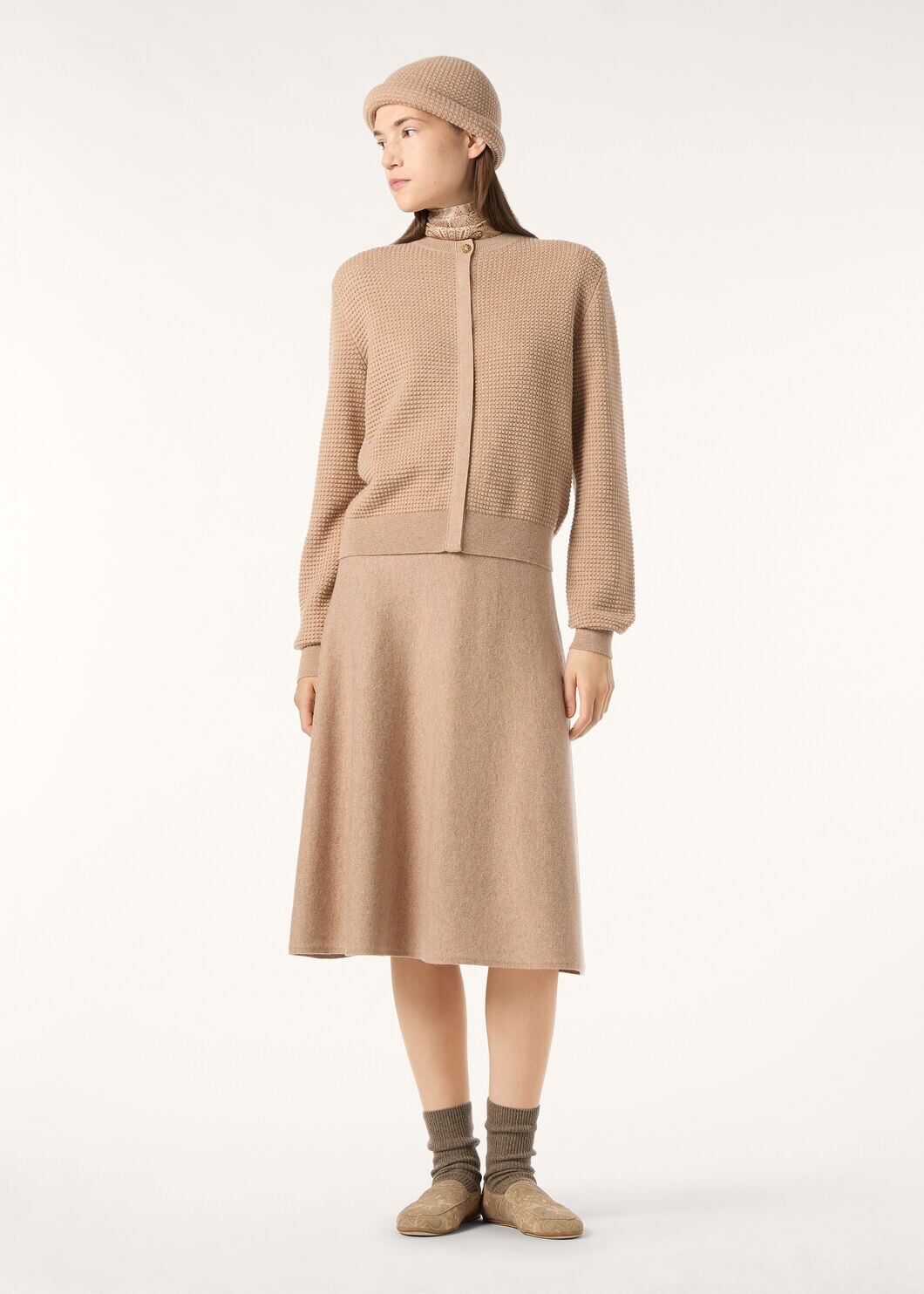 MONOCHROME JACQUARD CARDIGAN SW. CASH COTTON GG 14