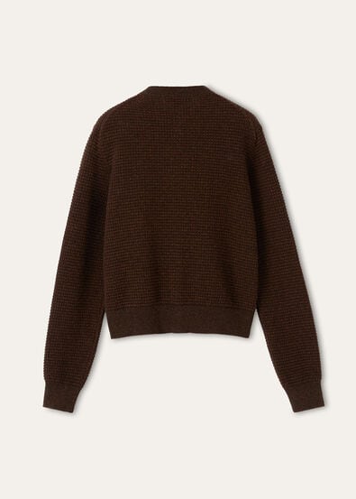 MONOCHROME JACQUARD CARDIGAN SW. CASH COTTON GG 14