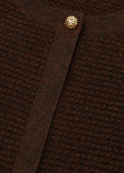 MONOCHROME JACQUARD CARDIGAN SW. CASH COTTON GG 14