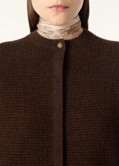 MONOCHROME JACQUARD CARDIGAN SW. CASH COTTON GG 14