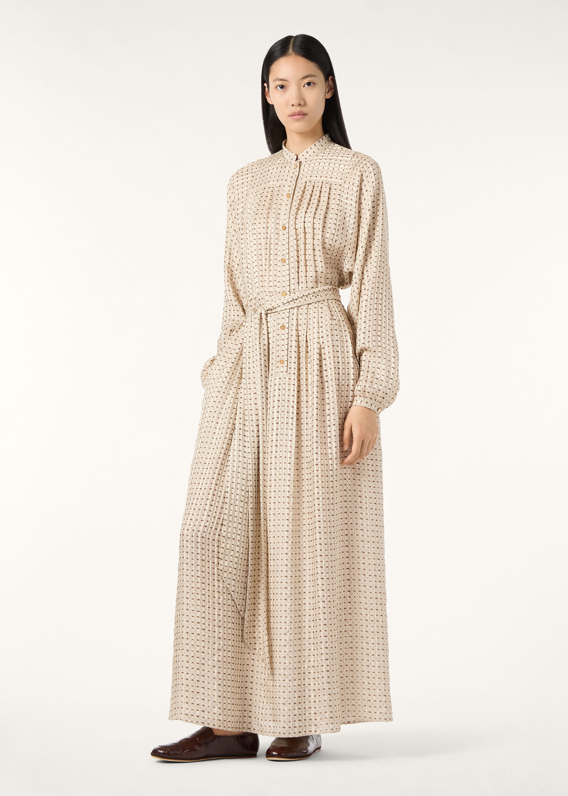 LESLIE DRESS GOLDEN BEES SILK LAME'