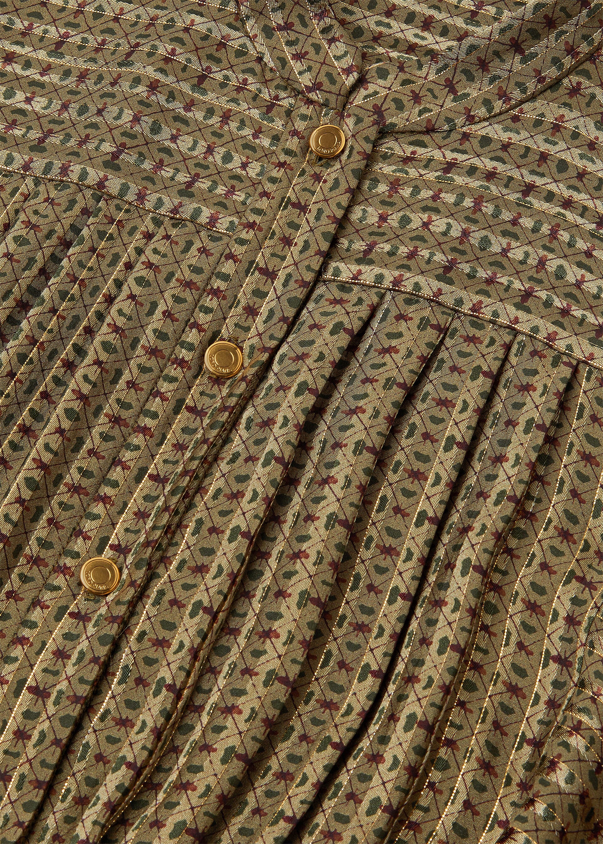 LESLIE DRESS GOLDEN BEES SILK LAME'