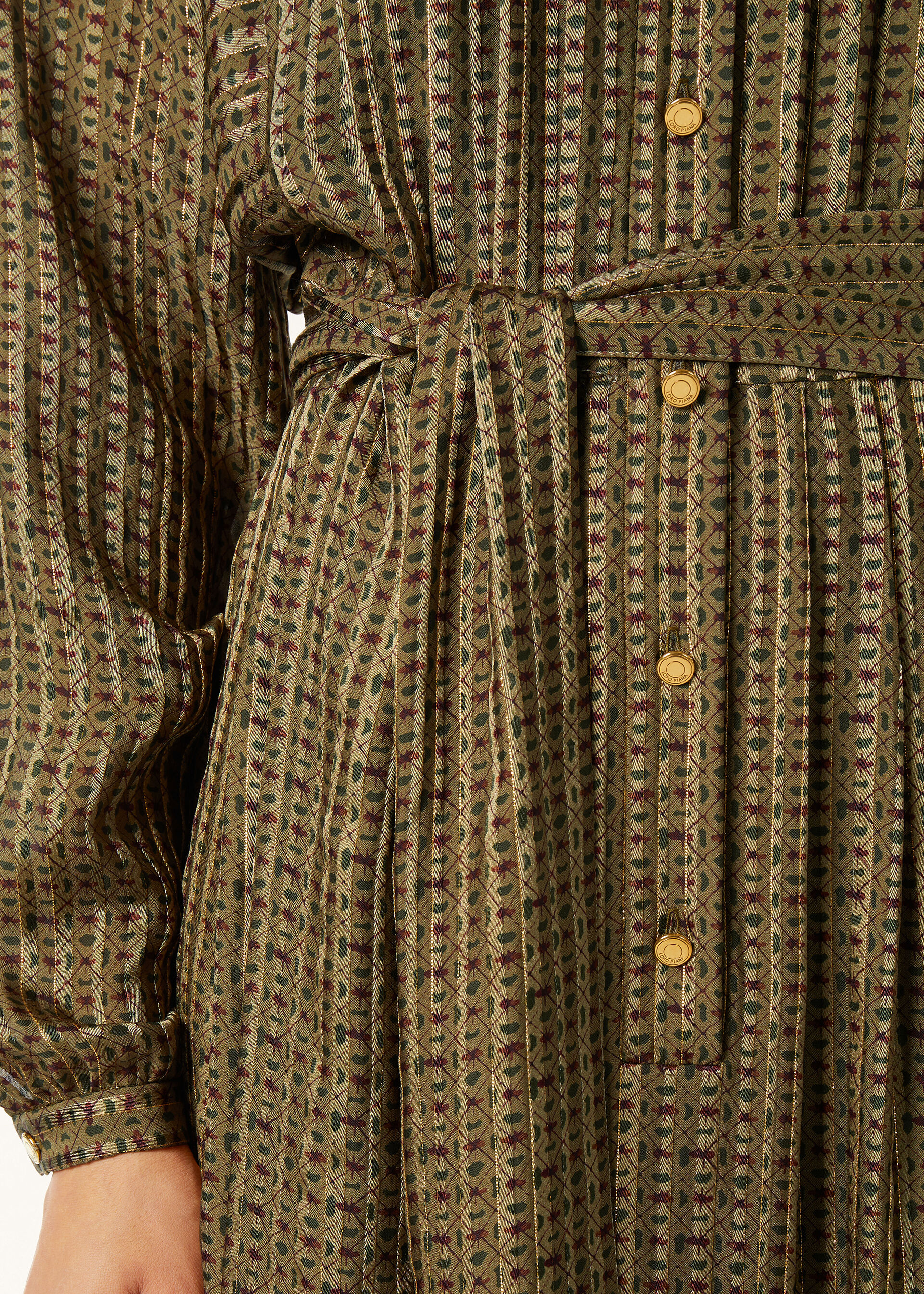 LESLIE DRESS GOLDEN BEES SILK LAME'