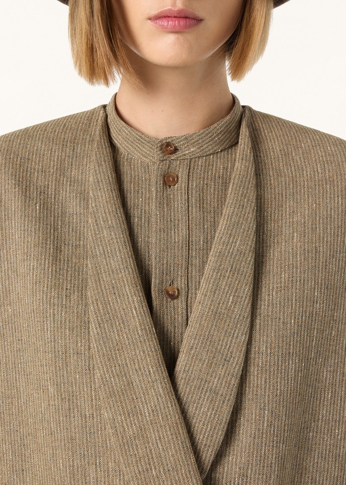 MEGEVE DB JACKET SARTORIAL LINEN CREPE_FAQ6127_F7SH_2