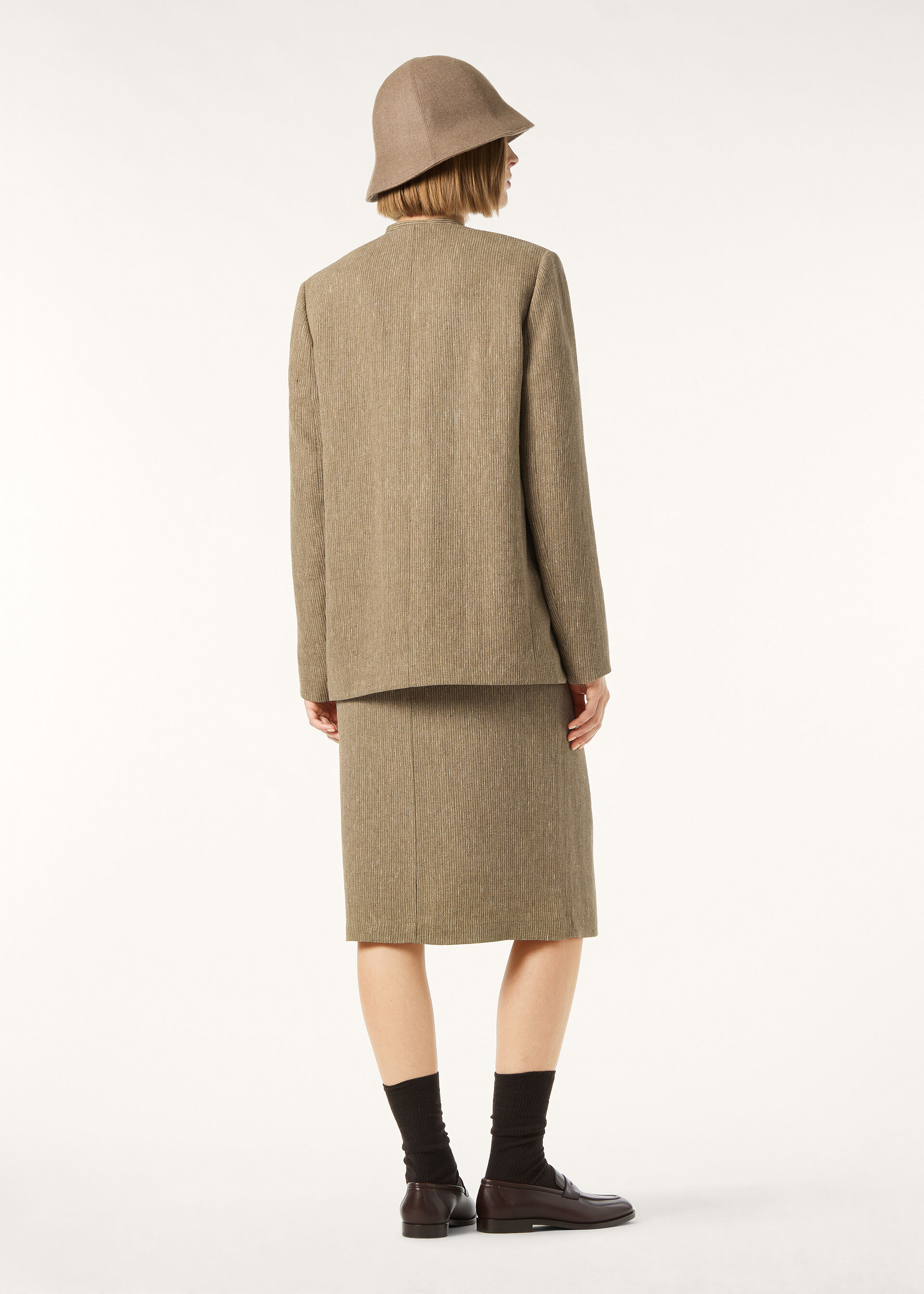 MEGEVE DB JACKET SARTORIAL LINEN CREPE