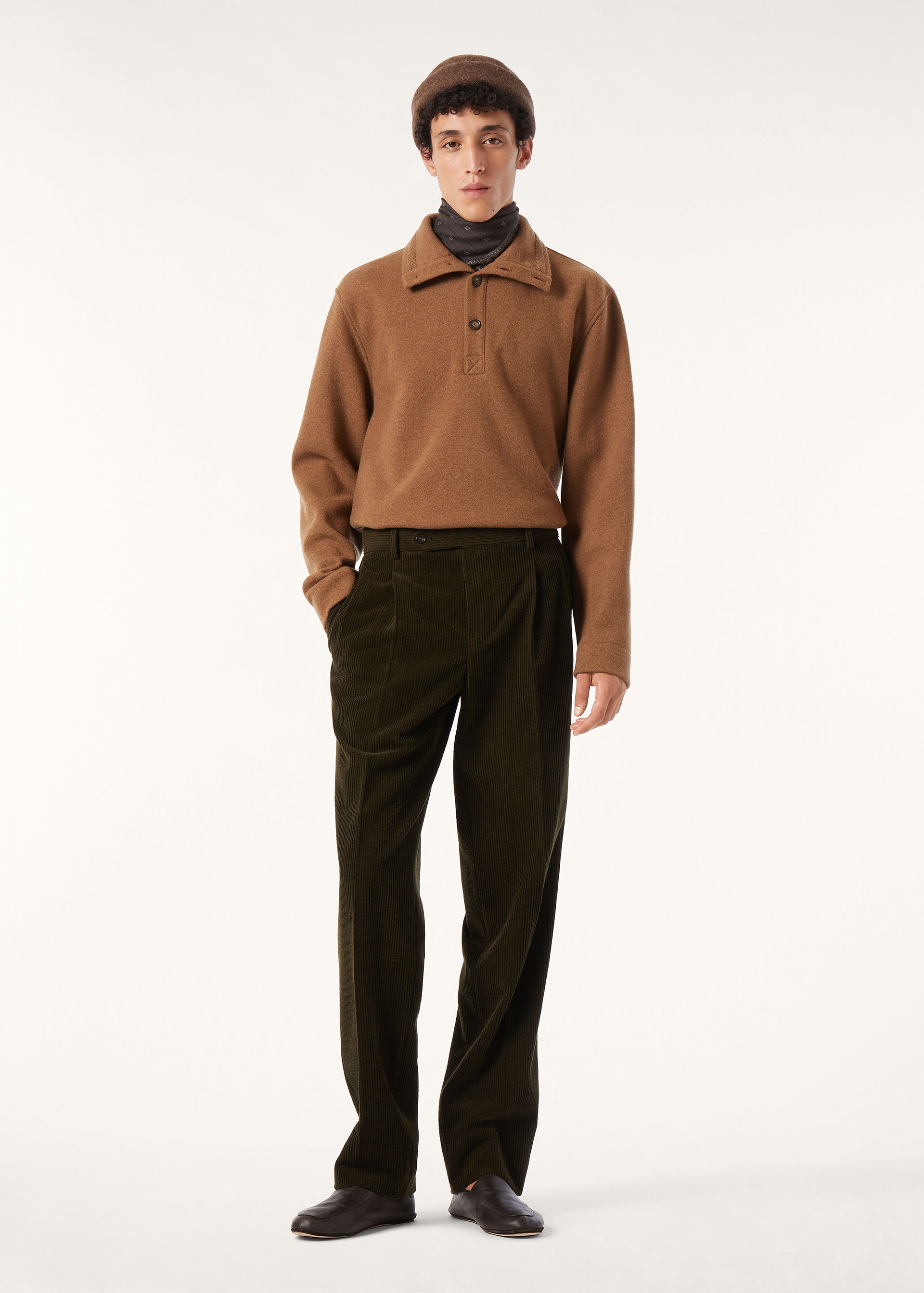 HAZEL POLO LS FLEECE WOOL CASH