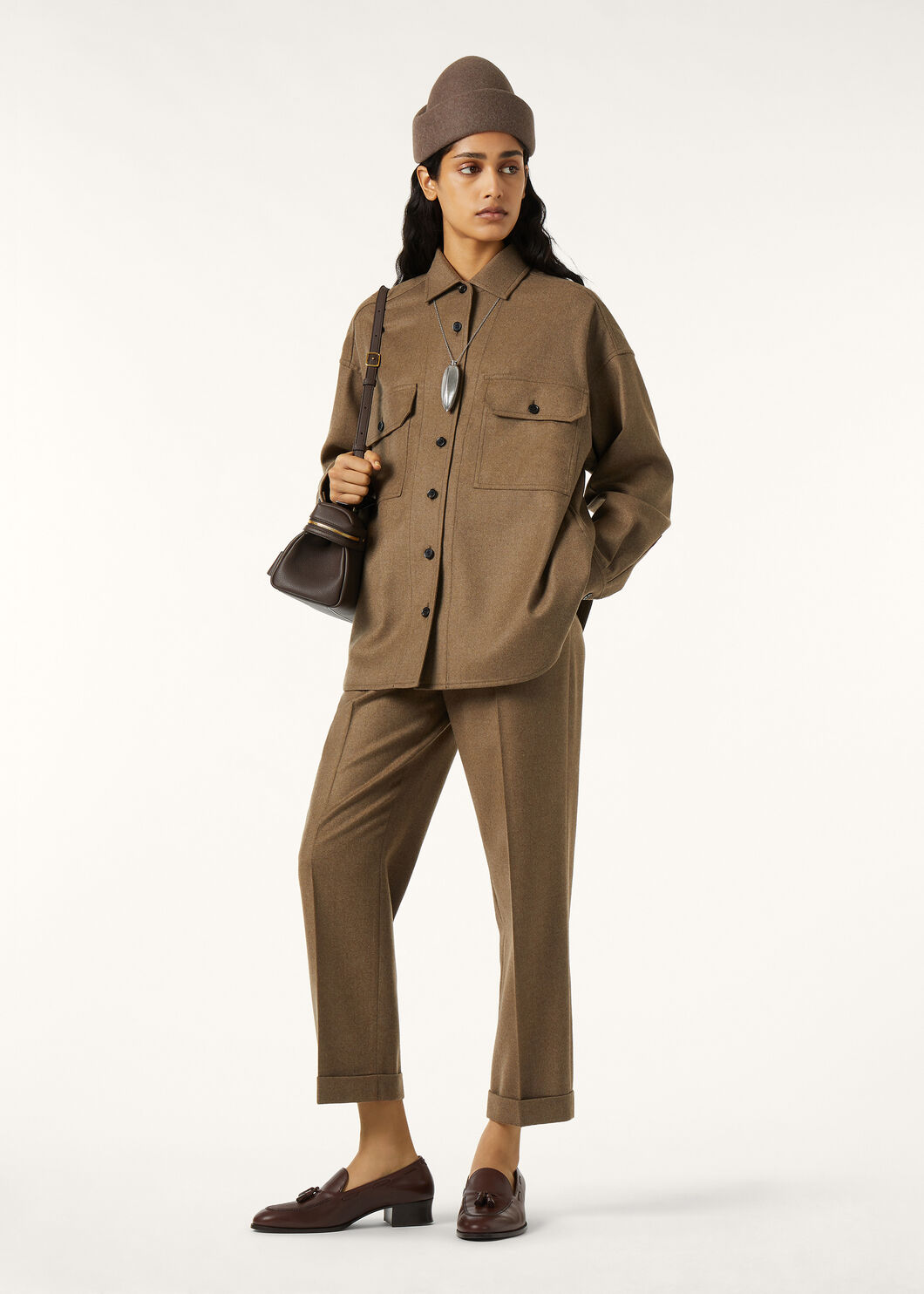 LOUIS HEM TROUSERS WOOL CASH FLANNEL