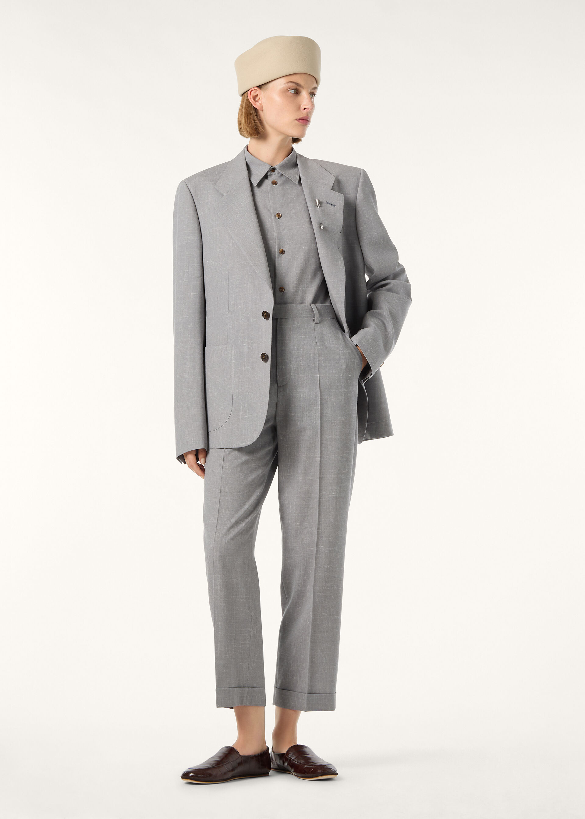 LOUIS HEM TROUSERS ZELANDER WOOL SILK