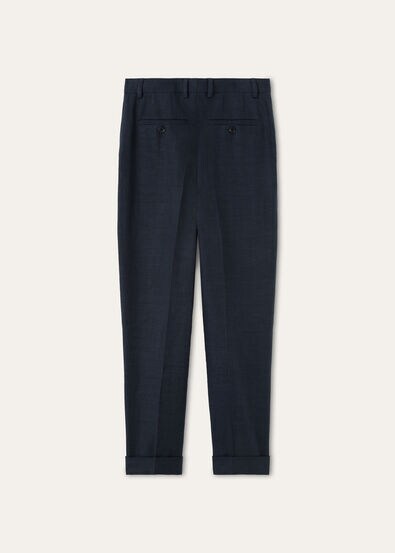 LOUIS HEM TROUSERS STRUCTURED LINEN WOOL