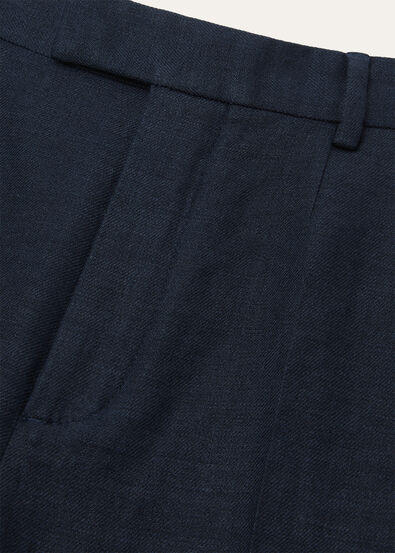 LOUIS HEM TROUSERS STRUCTURED LINEN WOOL
