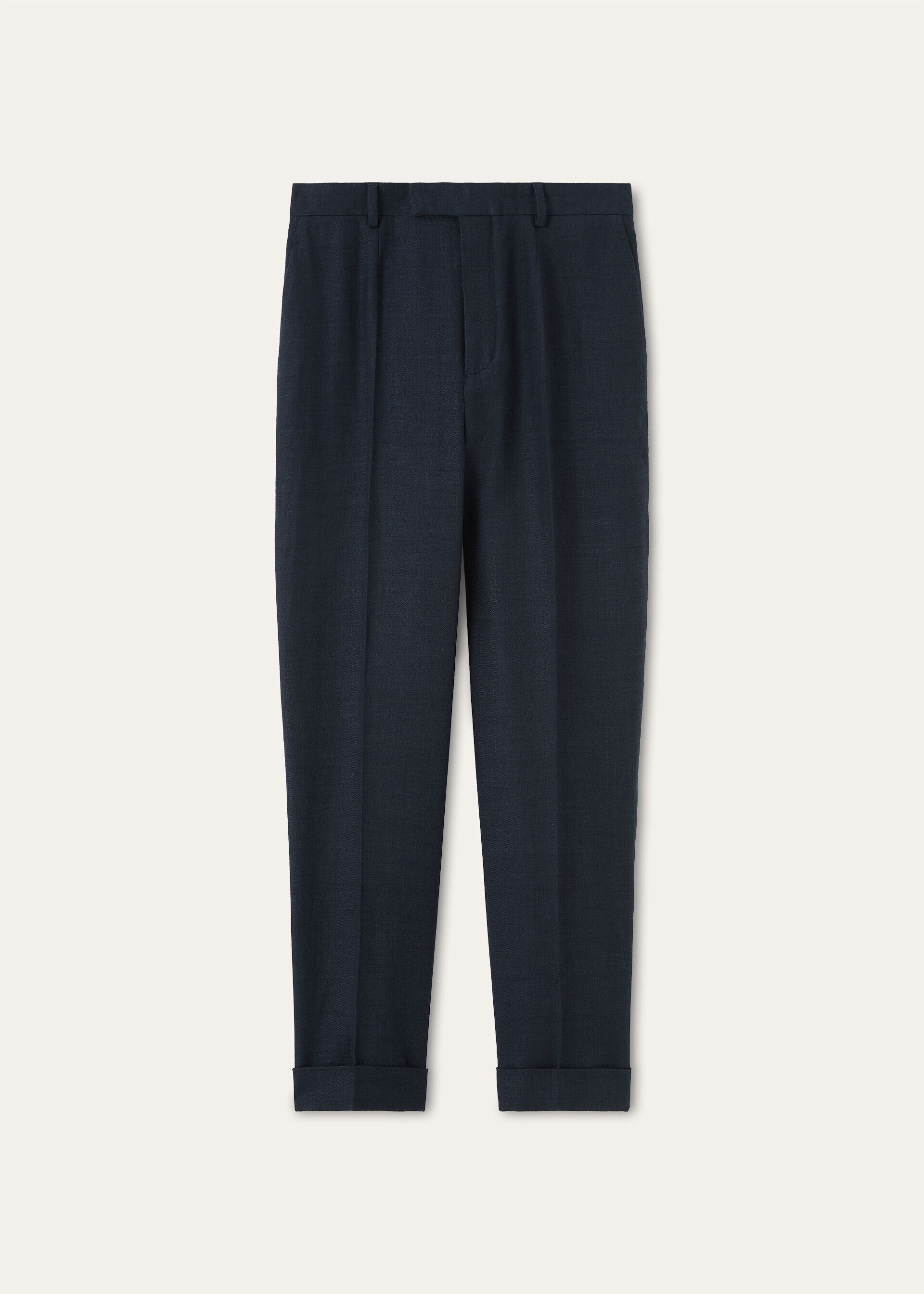 LOUIS HEM TROUSERS STRUCTURED LINEN WOOL