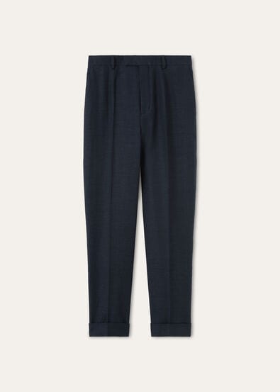 LOUIS HEM TROUSERS STRUCTURED LINEN WOOL