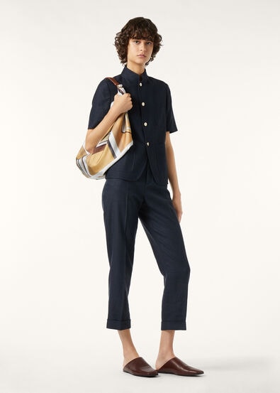 LOUIS HEM TROUSERS STRUCTURED LINEN WOOL