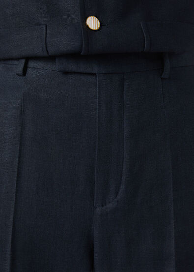 LOUIS HEM TROUSERS STRUCTURED LINEN WOOL